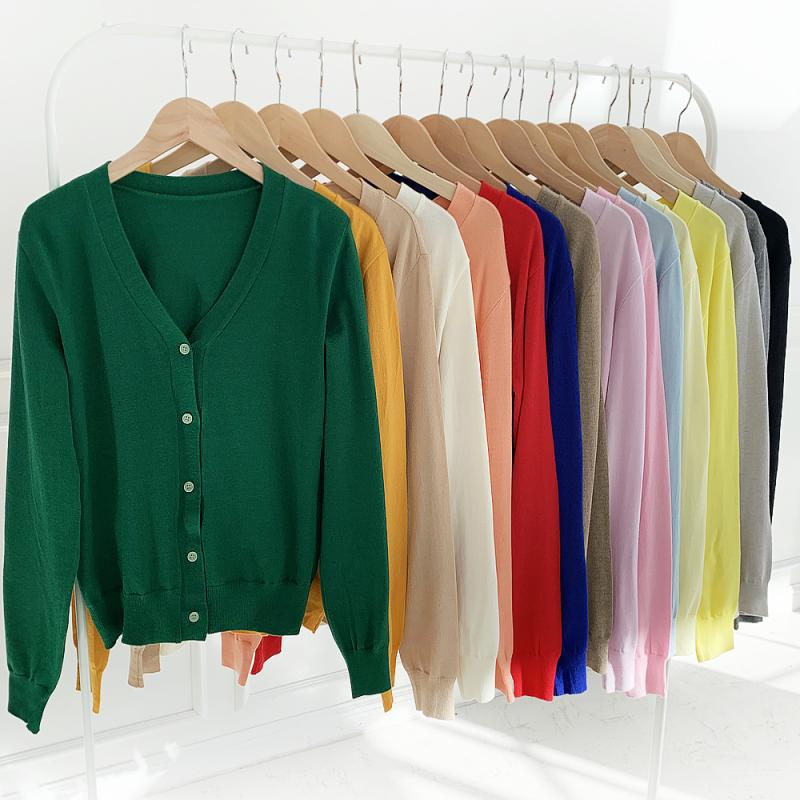 캐시미어 여성가디건 브이넥 크롭 숏 여자 봄 니트가디건 루즈핏 초록색 그린