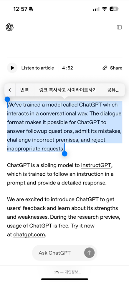 아이폰 사파리 번역을 구글 번역기로 변경하기 iOS 18.4부터 사용 가능