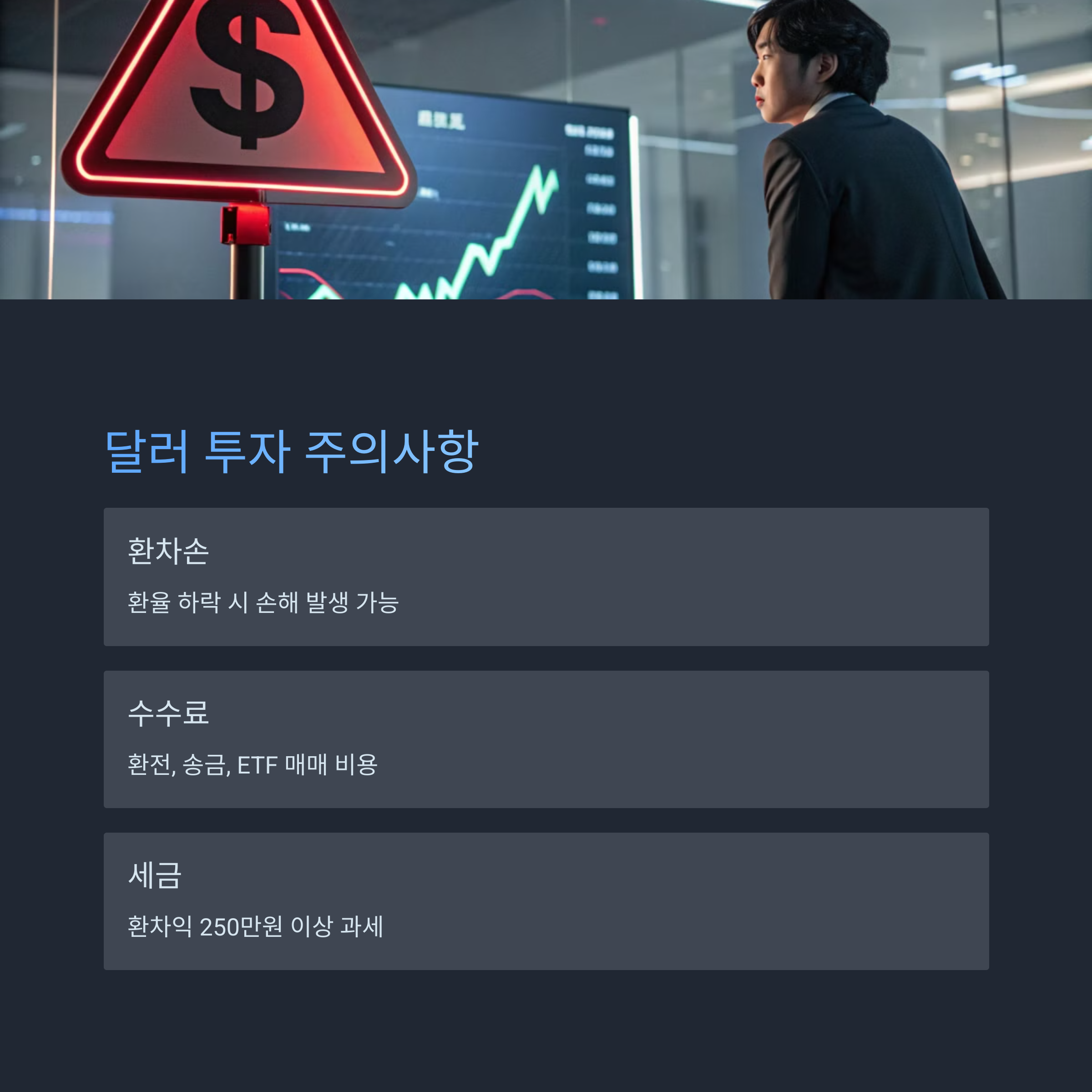 달러 투자 시 주의해야 할 리스크는?