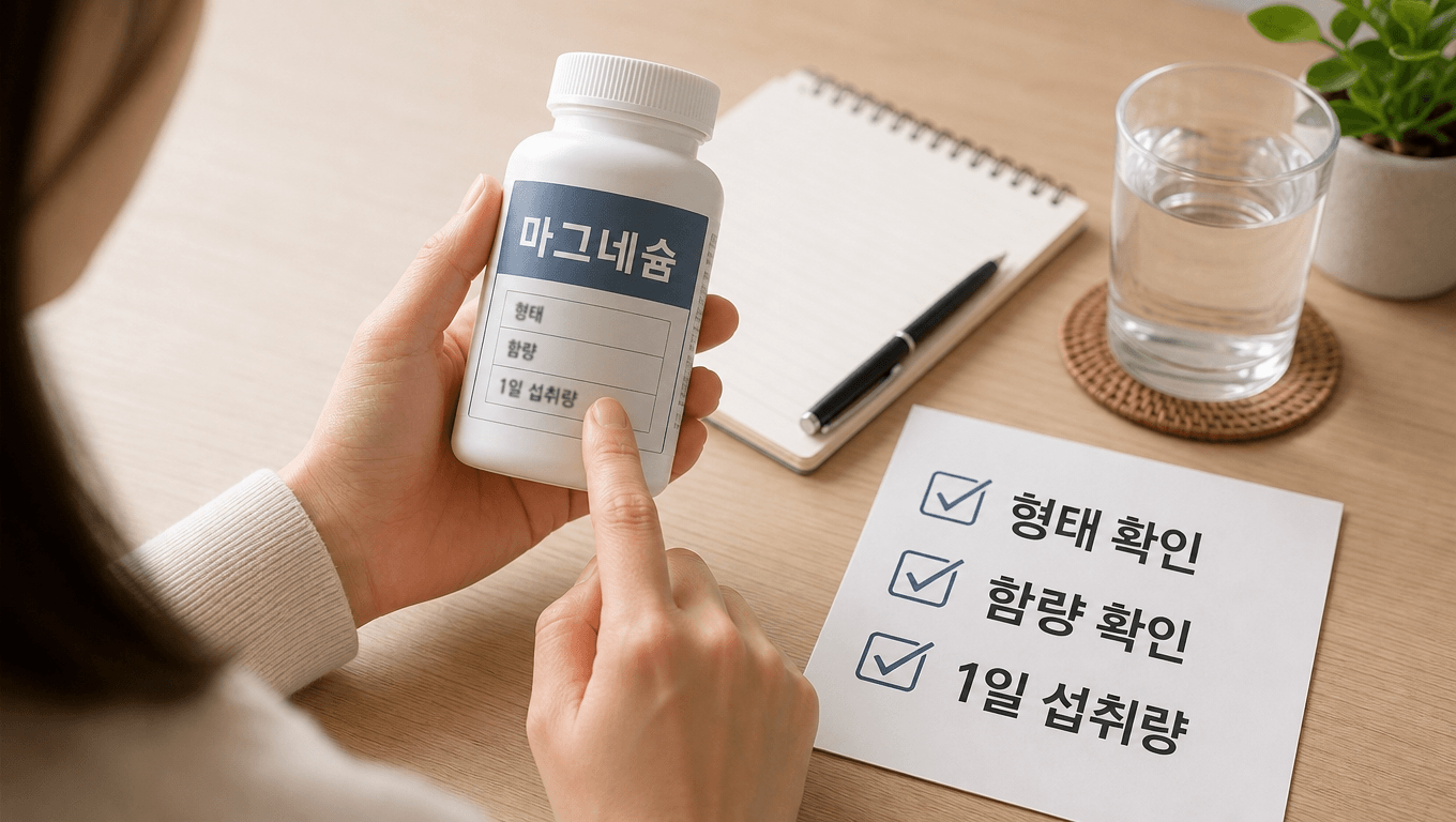 마그네슘 형태와 함량 확인