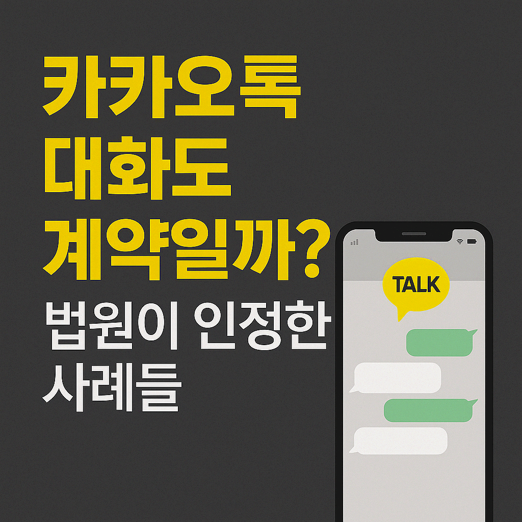 카카오톡 대화도 계약일까?