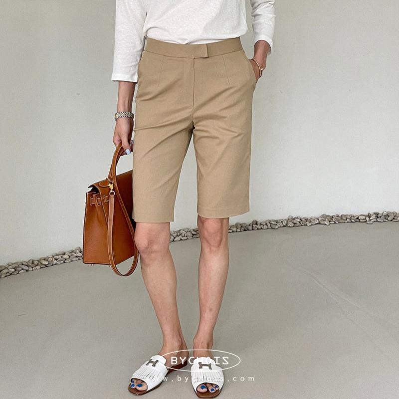 블랙 모던 5부 반바지 슬랙스 일자 버뮤다 팬츠