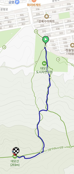 대모산 탐방로 경로