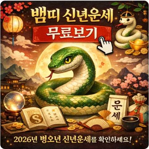 2026년 병오년 뱀띠 운세 총정리｜무료 신년운세 보는 방법