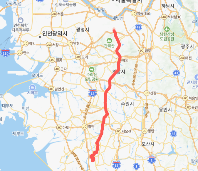 서울-의왕-화성-8156번-버스-노선-지도
