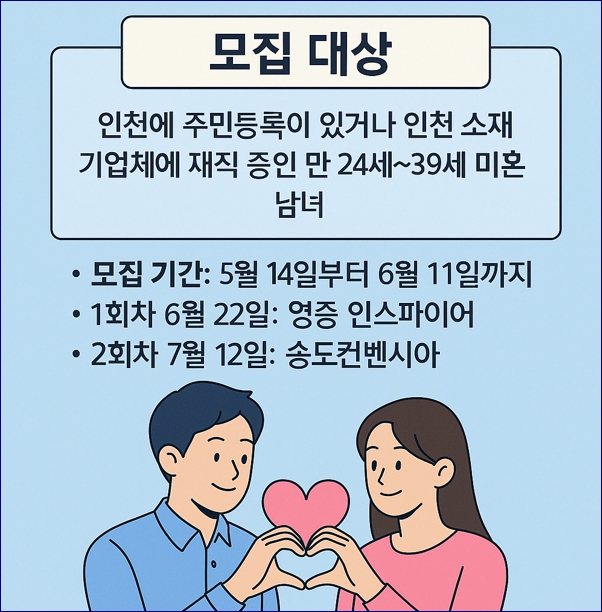 인천 소개팅 모임 프로그램. 참여대상,일정,신청방법