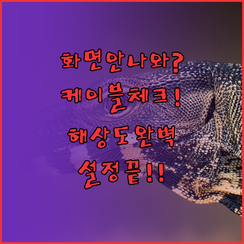 모니터 케이블 연결 확인 및 해상도 ..