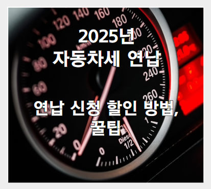 2025년 자동차세 연납 할인받는 법과 절세 꿀팁