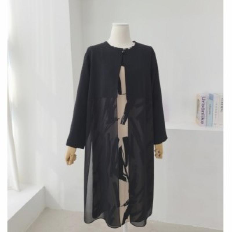 우아한 중년여성 이중 원피스 정장 하객룩 롱 미시 마담 단체복 40 50대 엄마옷