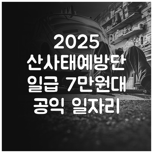 2025 산사태현장예방단 일급 7만원..