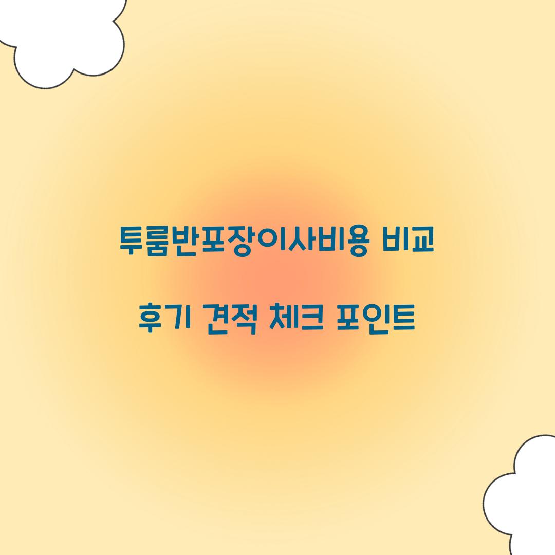 투룸반포장이사비용