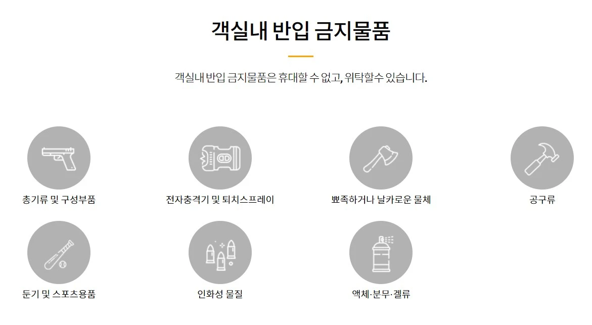 기내 반입 금지 품목