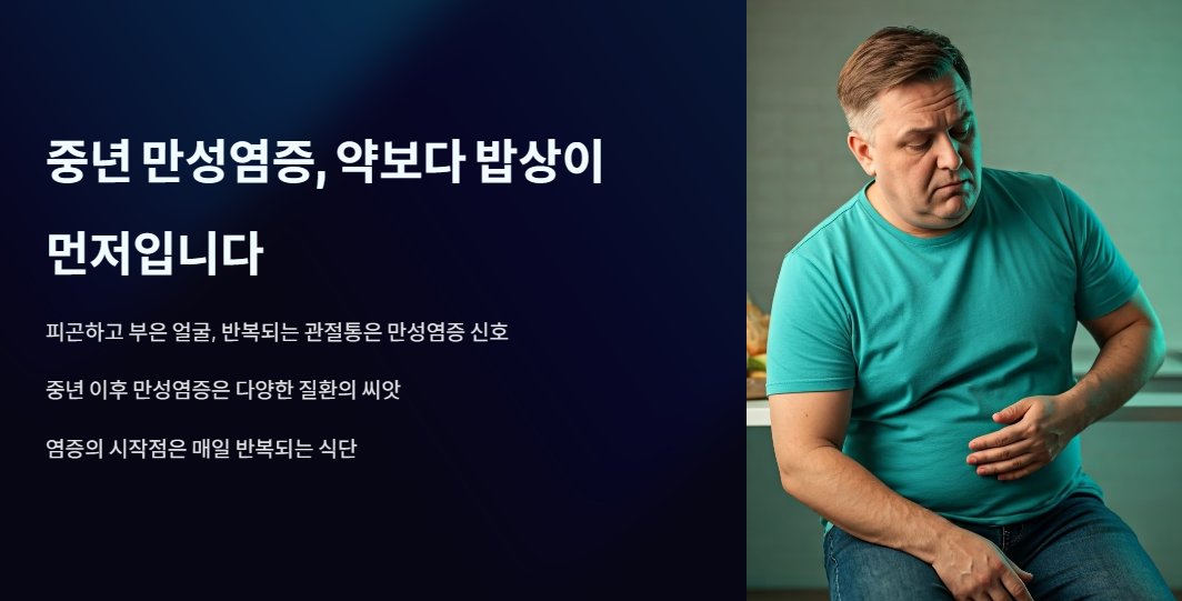 중년 만성염증, 약보다 밥상이 먼저입니다 – 이 반찬부터 바꾸세요