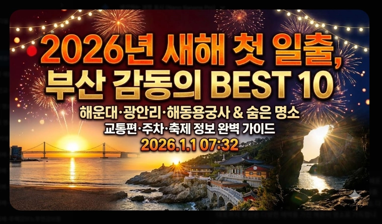 부산 해돋이 명소 2026 BEST 10 총정리