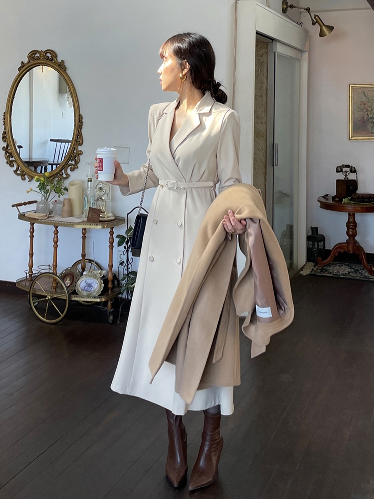 가을 플레어 여성 정장 원피스 결혼식 하객룩