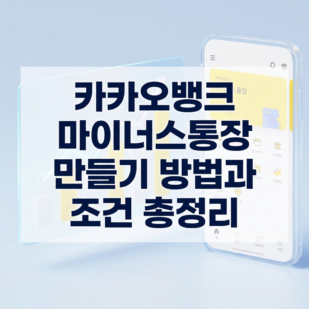 카카오뱅크 마이너스통장 만들기 방법과 조건 총정리