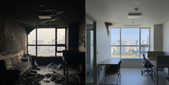 강서구 오피스텔 화재 복구 청소 전후