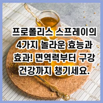 프로폴리스 스프레이의 4가지 놀라운 효능과 효과! 면역력부터 구강건강까지 챙기세요.
