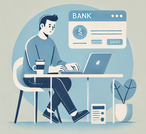 통장 관리를 하는 40대 남자