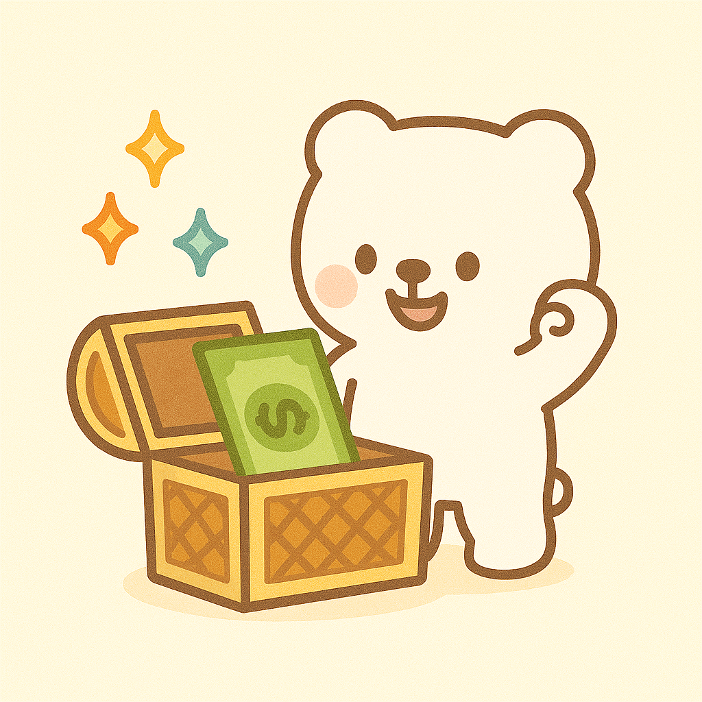 2025년 7월 6일 캐시워크 돈버는 퀴즈 정답 안내하는 귀여운 곰 일러스트 이미지