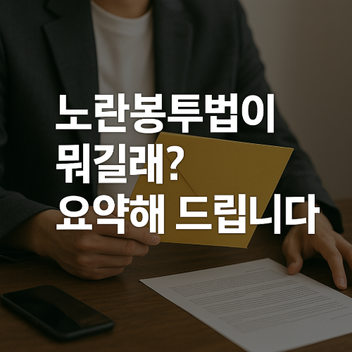 노란봉투법이 뭐길래? 개정 핵심만 요약해 드립니다.