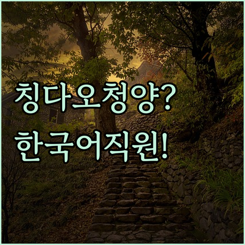 한국인이라면 주목 칭다오 청양에서 한..