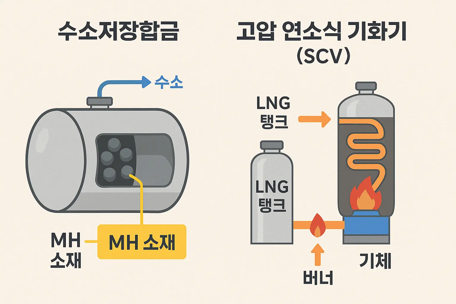 수소 저장 합금 및 고압 연소식 기화기 이미지