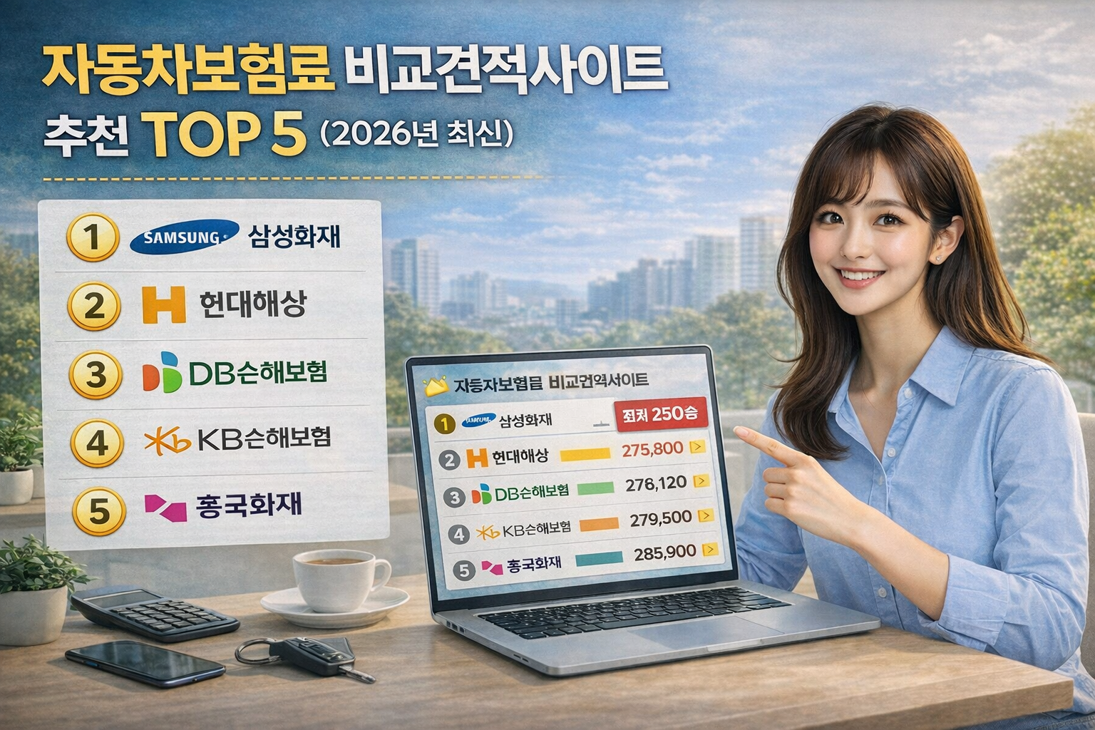 자동차보험료 비교견적사이트 추천 TOP 5 (2026년 최신)