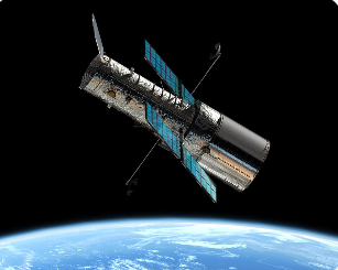 허블우주망원경이 우주를 촬영하는 모습