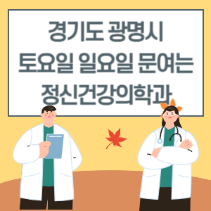 광명시 토요일 일요일 정신건강의학과 진료 문여는 병원 리스트