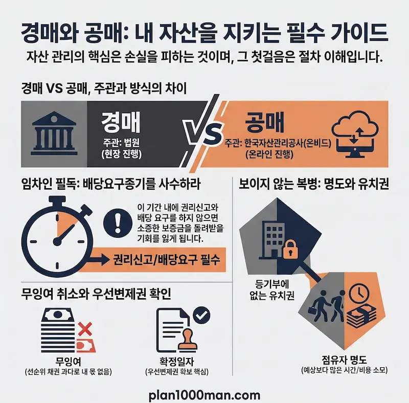 경매와 공매 인포그래픽