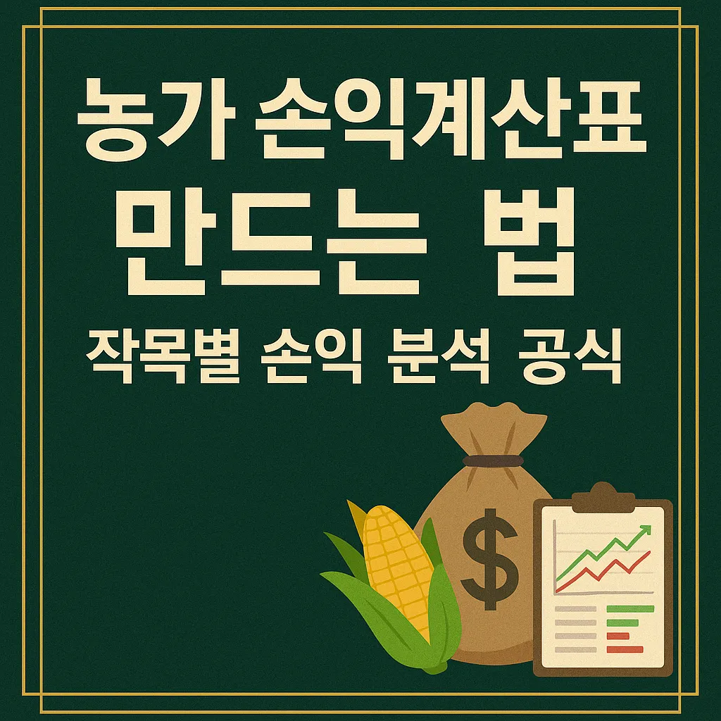농가 손익계산표 만드는 법