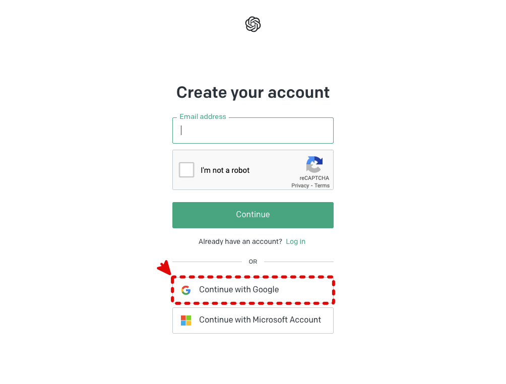chatGPT 구글계정 클릭