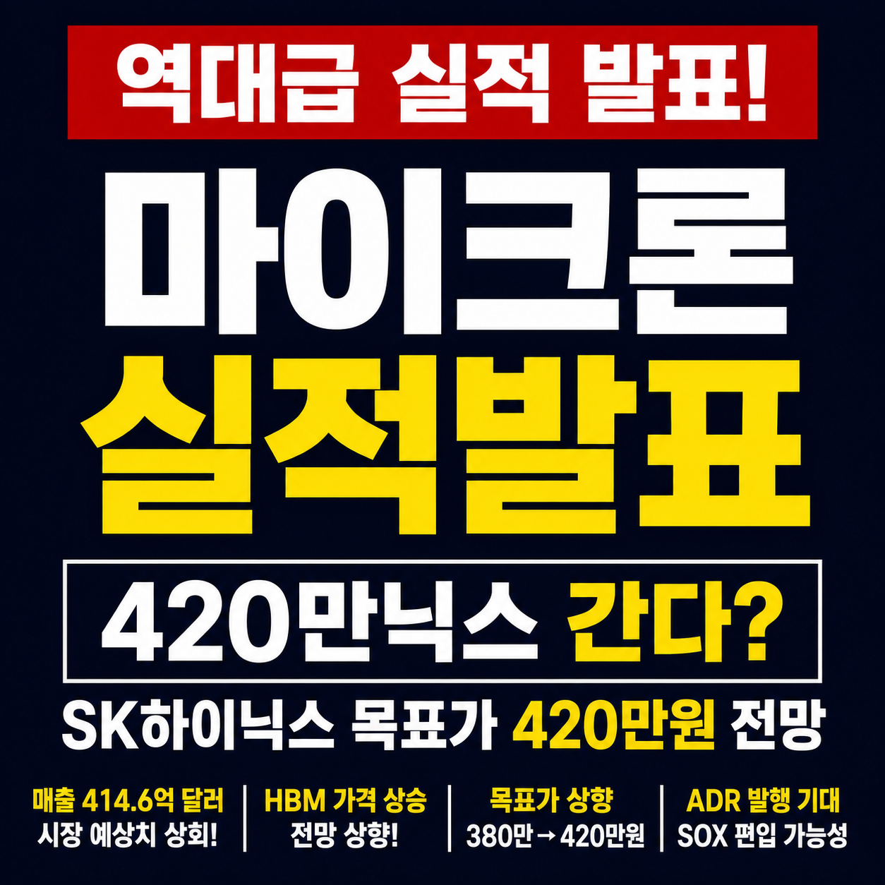 마이크론 실적발표 역대급 결과