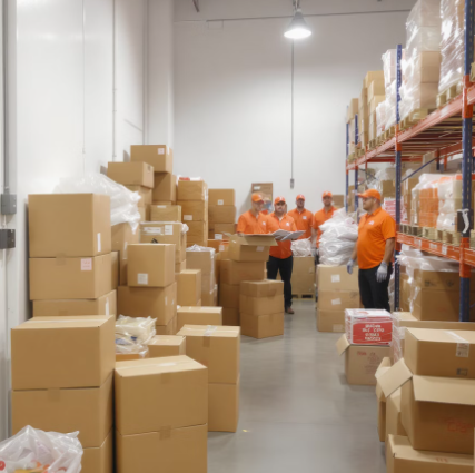 이삿짐이 보관된 창고의 모습 