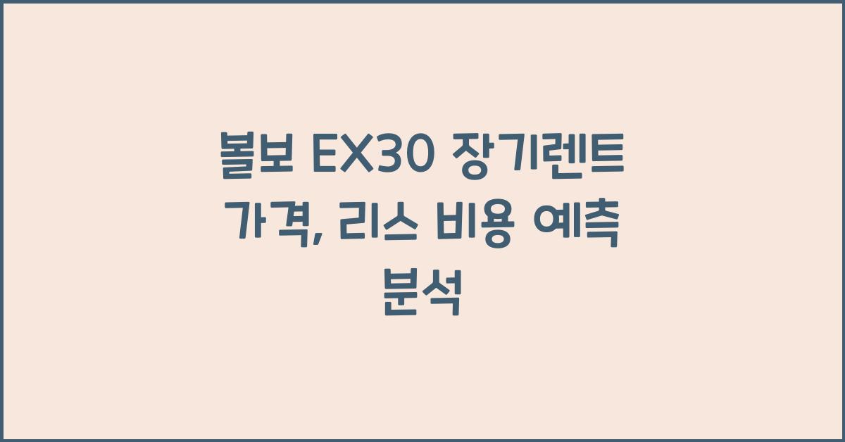 볼보 EX30 장기렌트 가격, 리스 비용