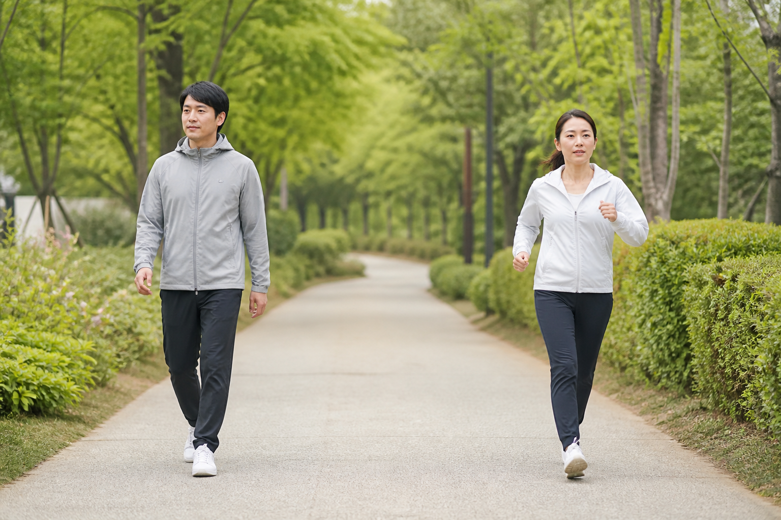 보통 걷기와 빠르게 걷기 비교