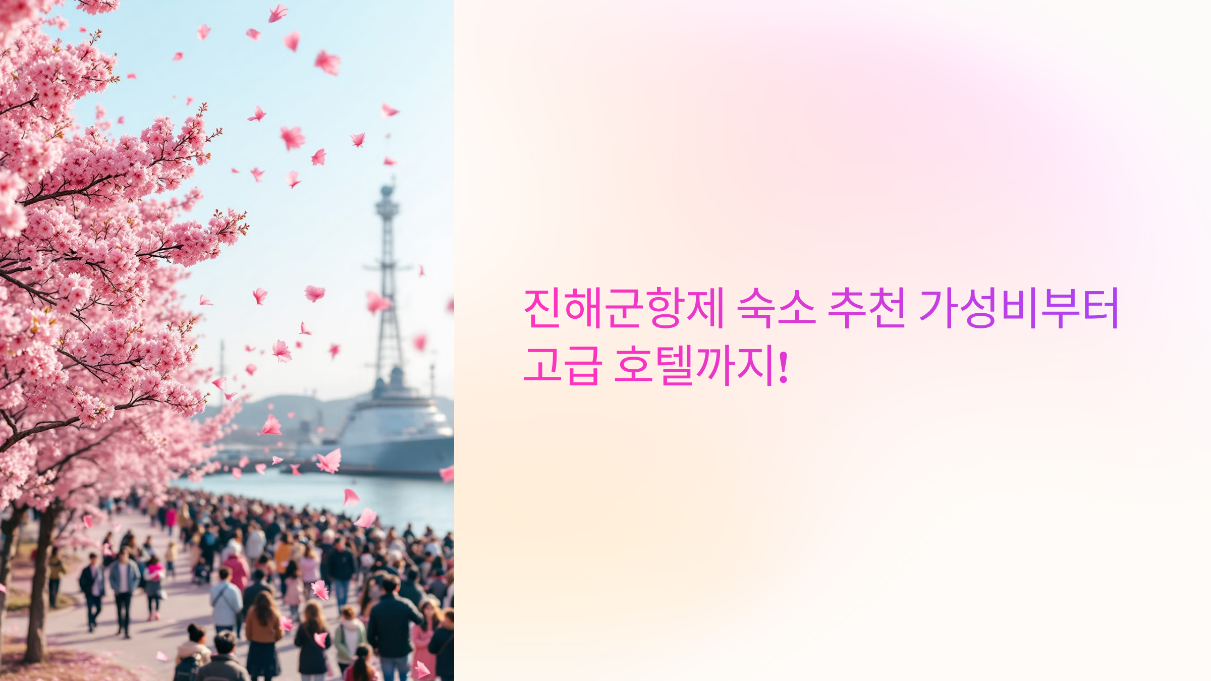 진해군항제 숙소 추천🏨 가성비부터 고급 호텔까지!