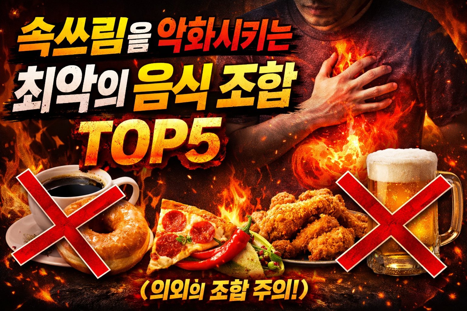 속쓰림 악화 음식 조합