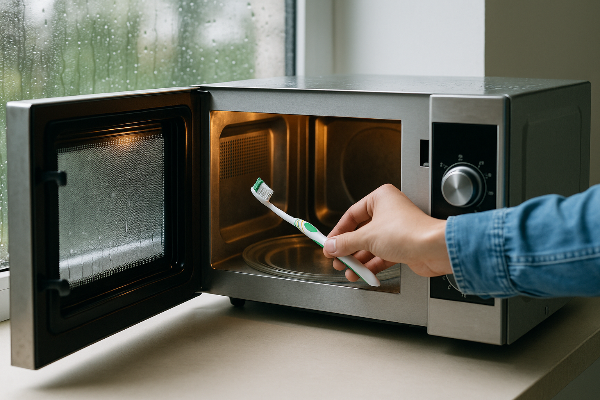 비 오는 날 칫솔 세균 폭발?! 전자레인지에 넣어야 하는 이유