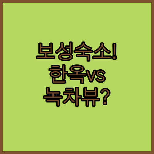 보성 한옥 스테이와 녹차밭 리조트 사..