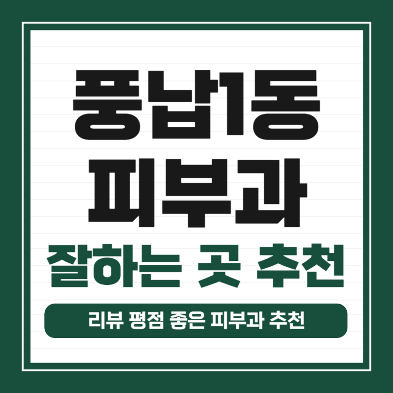 송파구 풍납1동 피부과 유명한 곳 모공 레이저 잘하는 곳 추천 TOP 5