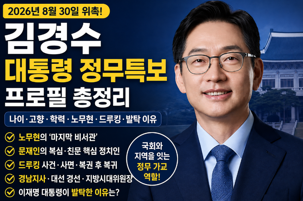 김경수 대통령 정무특보 프로필｜나이&middot;고향&middot;학력&middot;노무현&middot;드루킹&middot;발탁 이유