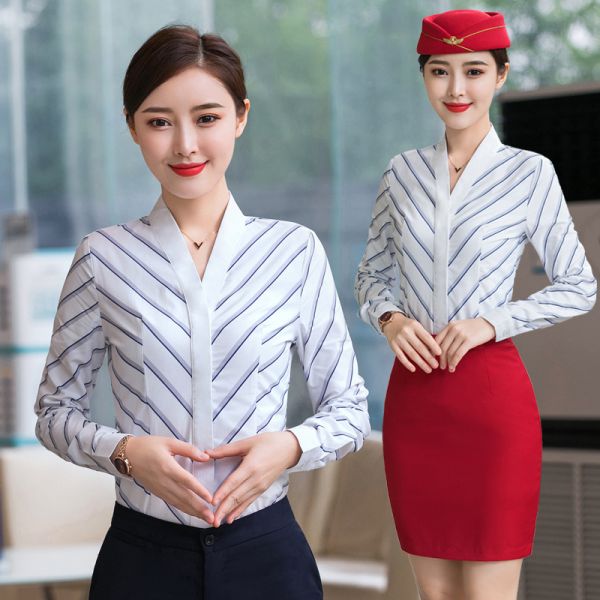 UNKNOWN 항공과 승무원 면접복 셔츠 외항사 블라우스 면접