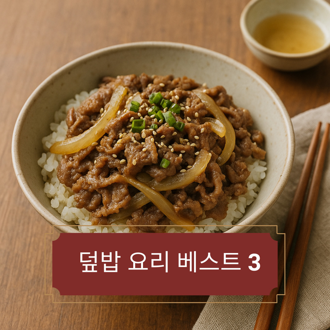 한 그릇으로 끝내는 덮밥 요리 베스트 3