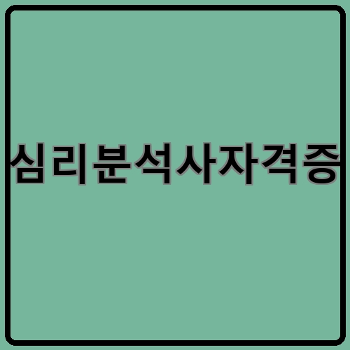 심리분석사자격증이라고 쓰여있는 텍스트 이미지