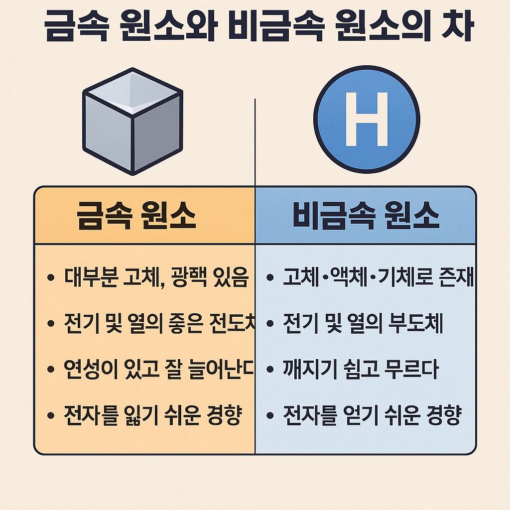 금속과 비금속의 개념, 주요 특징, 대표 원소, 우리 생활 속 활용