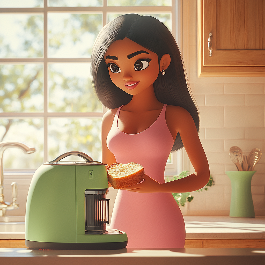 토스트를 만드는 모습