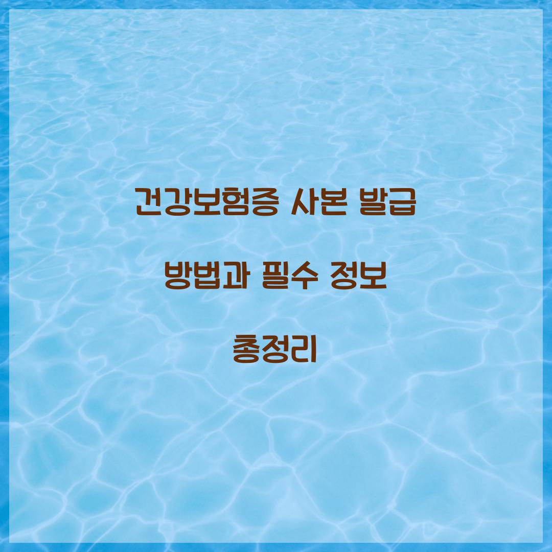 건강보험증 사본 발급