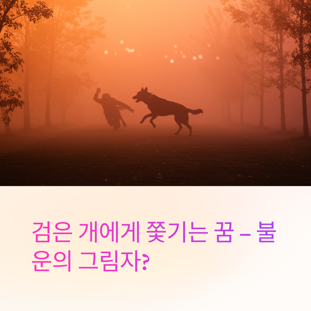 검은개가 사람을 쫒아가는 모습
